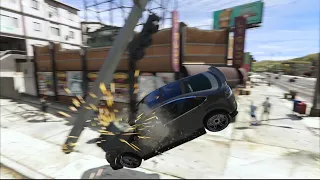 Unrealistic GTA V Car Crashes (Fake GTA IV Physics) High Damage Mod