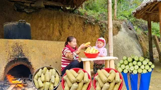 Single mother: Harvesting corn - Vitamin-rich boiled corn - My daily work | Phung Thi Binh