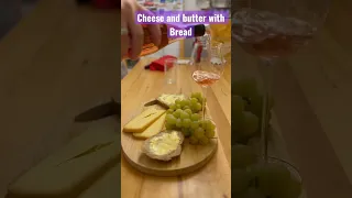 #satisfying cheese,butter with bread,grapes and wine for Dinner#asmr#shorts