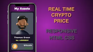 Real Time Crypto Price Responsive Dashboard | HTML, CSS and JS | Website Design Idea | No Talking