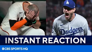 Dodgers defeat Giants after controversial check swing call ends Game 5 [Instant Reaction]