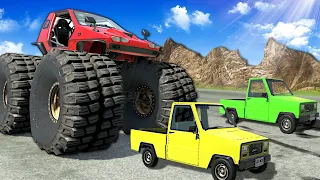 Downhill Chase in a MONSTER TRUCK! - BeamNG Drive Multiplayer