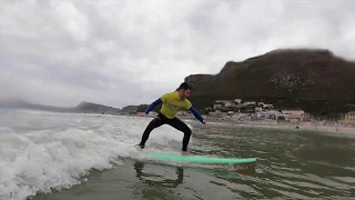 Sam's first time surfing EVER