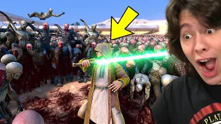 JOGUEI COM 1 JEDI VS 10.000 ZUMBIS!! (Epic battle simulator)