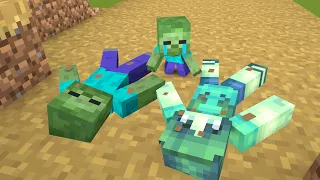 Monster School : R.I.P Zombie Family and R.I.P Herobrine - Sad Story Minecraft Animation