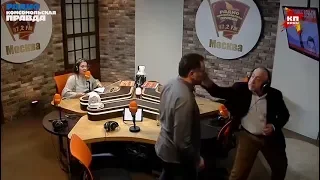 Russian journalists brawl during live radio interview