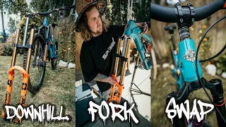 DIY How To Put A Downhill FOX 40 Fork On An Enduro MTB Bike