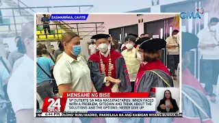 VP Sara Duterte, guest of honor at speaker sa graduation ng mga college student sa Cavite | 24 Oras