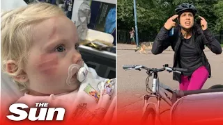 Furious row after toddler ‘hit and dragged by cyclist’