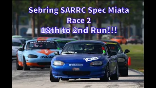 Last Lap Craziness! 18th-2nd! Spec Miata Sebring Race SARRC