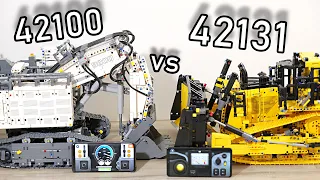 LEGO Liebherr vs Cat Comparison | LEGO 42131 vs 42100 | LEGO 42100 vs 42131 | Excavator vs Bulldozer