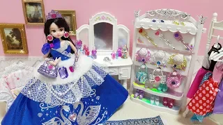 Barbie Princess Bedroom Morning Routine Dress up Putri boneka Barbie Kamar Tidur Princesa Quarto