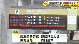 【交通機関に乱れ】新幹線は運転見合わせ・東海道線は運休　東名・新東名でも通行止め区間【記録的大雨】