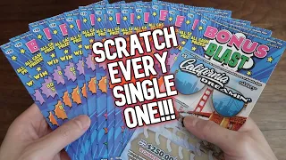 GREAT WINS Playing EVERY SINGLE ONE OF THESE Lottery Scratchers!!! Bonus Blast $10 Lotto Scratchers