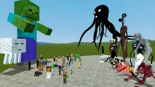 MINECRAFT MOBS VS TREVOR HENDERSON CREATURES!! Garry's Mod Sandbox