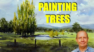 How to paint better trees with watercolor landscapes. Easy watercolour tree painting tutorial.