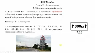 Розділ 33 ПДР. Дорожні знаки. Таблички до дорожніх знаків