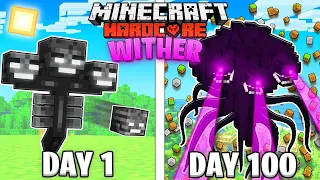 I Survived 100 DAYS as a WITHER in Minecraft Hardcore World... (Hindi) || AB