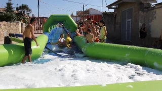 Tobogán acuático en las fiestas de Barruecopardo