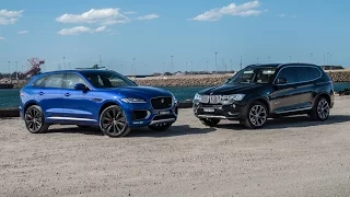 2016 Jaguar F-PACE 30d vs BMW X3 30d: 0-100km/h & engine sound comparison