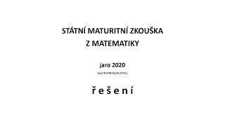 Maturita z matiky jaro 2020