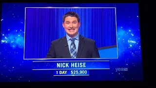 Jeopardy, intro - Nick Heise Day 2 (2/11/22)