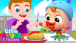 Baby Learns to Eat By Himself | Little Angel And Friends Fun Educational Songs
