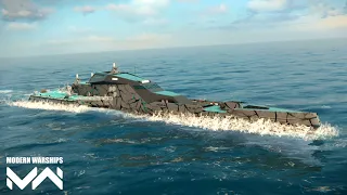 Modern Warships: FS BLUE SHARK in action.