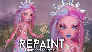 REPAINT ! Diamond Mermaid OOAK G3 Monster High Lagoona Blue Doll Custom Tutorial #mermay