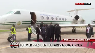 BUHARI DEPARTS ABUJA AIRPORT