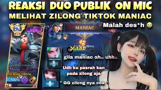 REAKSI PUBLIK ON MIC MELIHAT ZILONG TIKTOK MANIAC DI DEPAN MATA | Mobile legends bang-bang