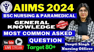 Most Common Asked Questions - AIIMS Bsc Nursing Entrance Exam 2024