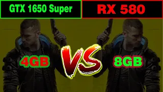 GTX 1650 Super 4gb VS RX 580 8gb Test in 8 Games (2021)