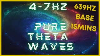 15 mins 4-7hz PURE Theta Waves | 639hz Base | Binaural Beats | CIA Hemi Sync | Astral Projection