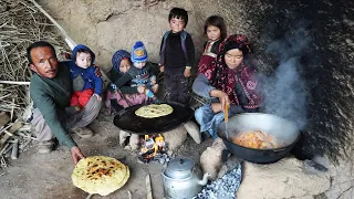 Twin Children in a Cave During Cold Winter | Village life in Afghanistan | Cave lifestyle