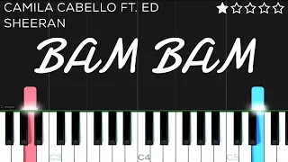 Camila Cabello - Bam Bam ft. Ed Sheeran | EASY Piano Tutorial