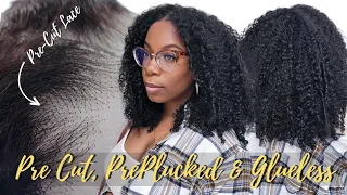 Pre Cut + Pre Plucked Beginner Wig Install Glueless No Baby Hair Mongolian Kinky Curly CurlyMe Hair