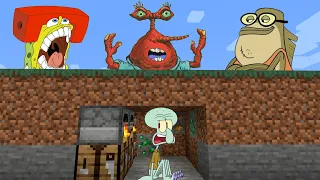 Minecraft Speedrunner Squidward VS 3 Hunters