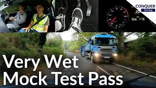 Driving Test Pass with Commentary - Did he Undertake? - Difficult Route - Very Wet