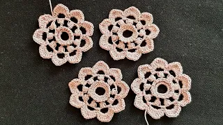 Lesson 03. Flower of 9 petals. Blouse. Ash pink dream. Crochet. Irish lace.