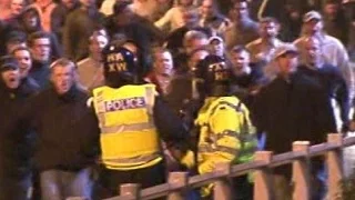 04/05 Leeds - Cardiff CCTV Leeds United Service Crew vs police