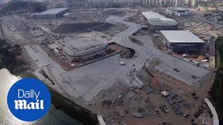 Aerial view of the very much unfinished Olympic Park in Rio - Daily Mail