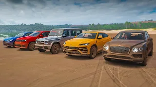 FH4 Drag Race | Lambo Urus vs Bentyaga vs Trackhawk vs Alfa Stelvio vs G65 AMG | Off-Road Races!!!