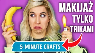 ♦ CAŁY MAKIJAŻ z 5-Minute Crafts 😱 najdziwniejsze triki makijażowe ♦ Agnieszka Grzelak Beauty