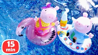 Свинка Пеппа в аквапарке! 🌊🏖️ Сборник видео для детей про игрушки Свинка Пеппа на русском языке