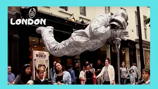 LONDON: COVENT GARDEN street performer suspended on air #travel #coventgarden