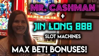 Max Bet BONUS! Nice Win! Jin Long and Mr Cashman Slot Machines!