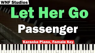 Passenger - Let Her Go Karaoke Piano Strings & Bass | FEMALE Version