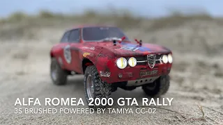 Tamiya CC-02 3S brushed Alfa Romeo 2000 GTA // beach run // #tamiya #tamiyacc02 #cc02 #killerbody