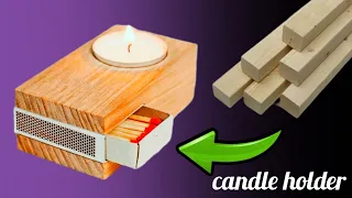 Diy:Let's make a beautiful wooden candlestick at home together.🤗